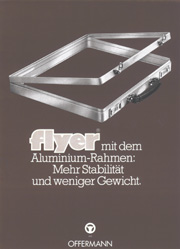 1980年代に発表したアルミフレームを使用したアタッシェケースの広告。