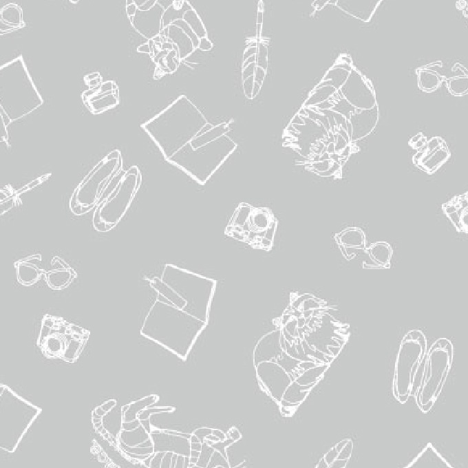 プリント入りの内装生地