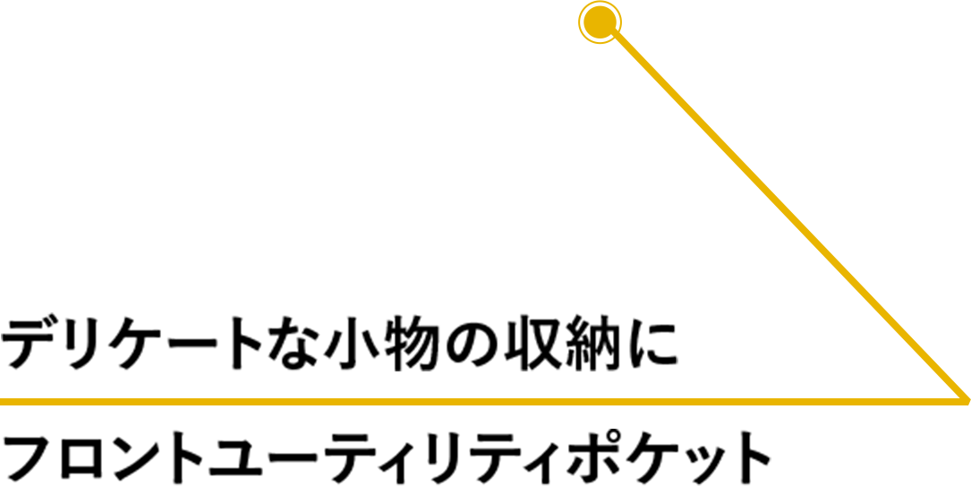 デリケートな小物の収納にフロントユーティリティポケット