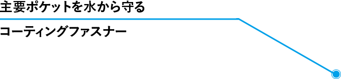 主要ポケットを水から守る コーティングファスナー