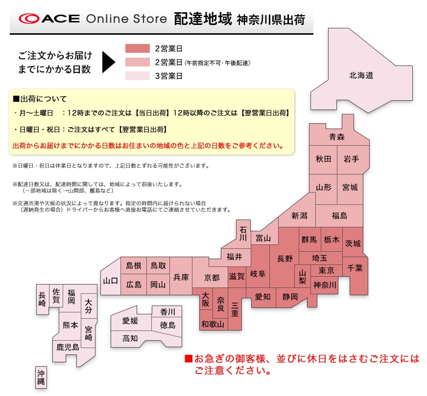 ACE Online Store 配達地域