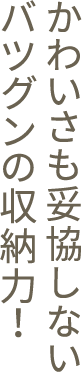 かわいさも妥協しないバツグンの収納力！