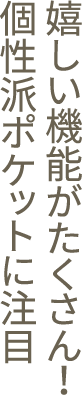 嬉しい機能がたくさん！個性派ポケットに注目