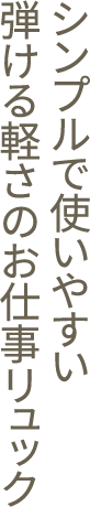 シンプルで使いやすい 弾ける軽さのお仕事リュック